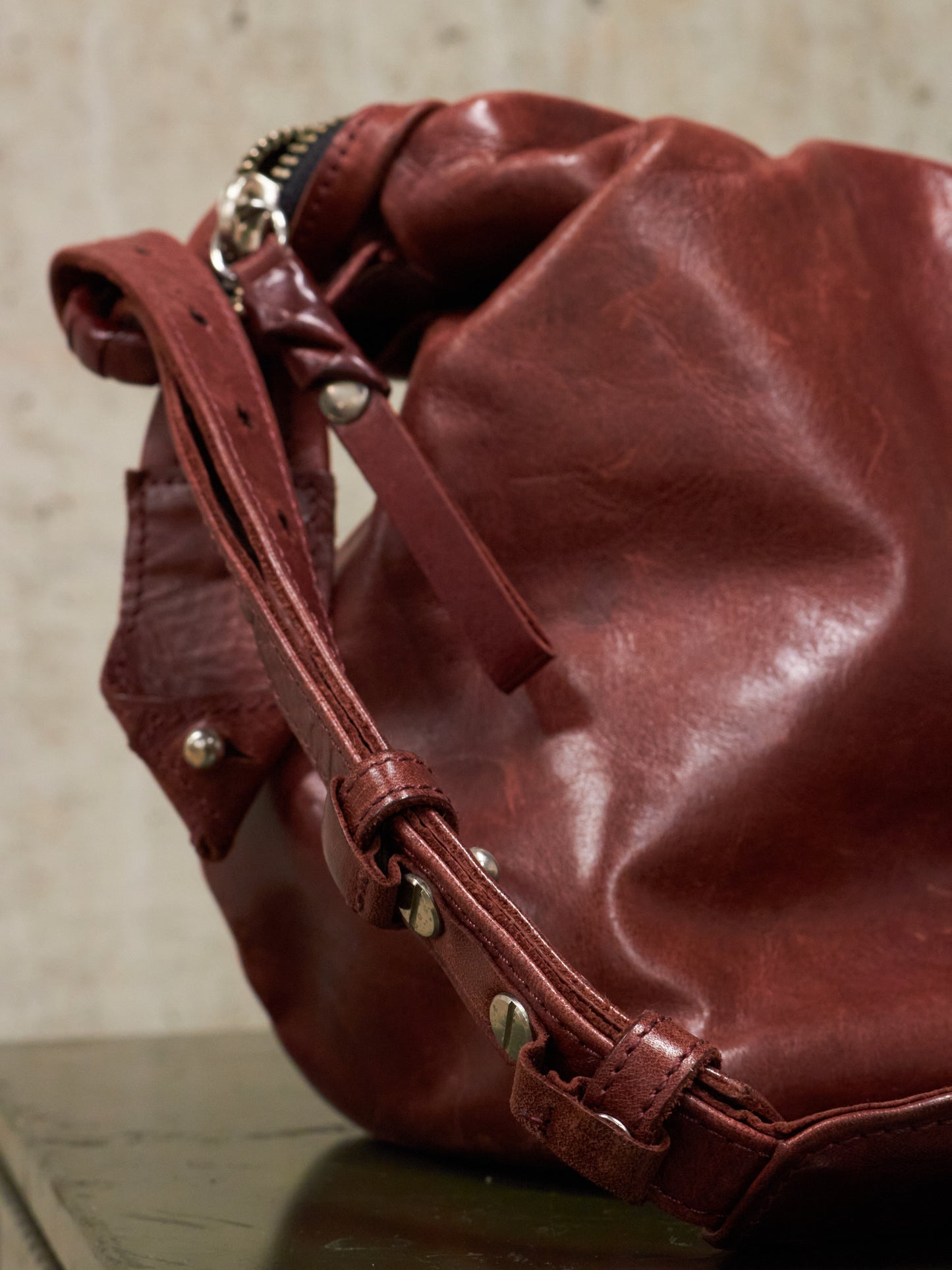 cornelian taurus by daisuke iwanaga AW10 Mini Bordeaux Veil Handle Horse Leather Bag