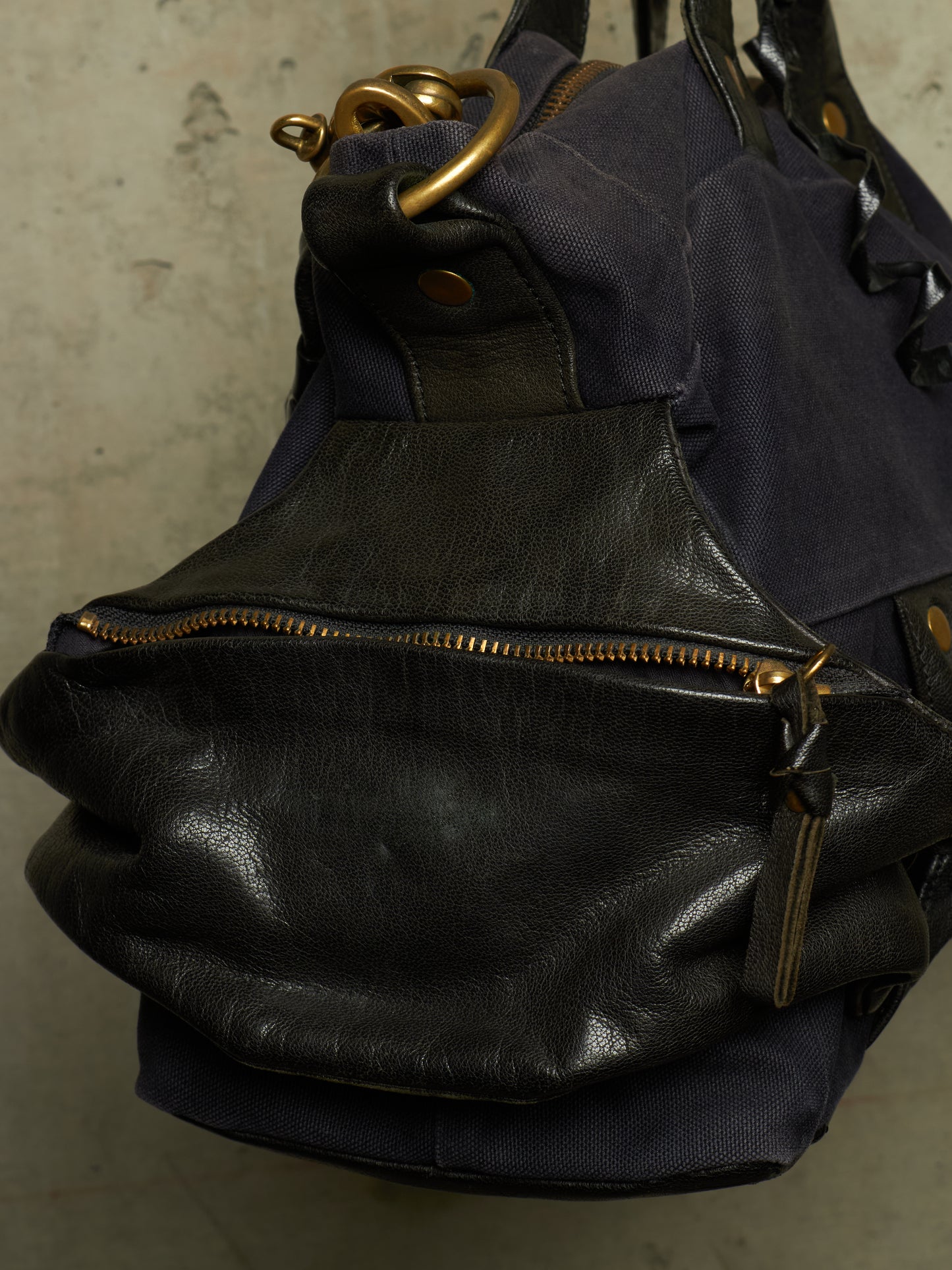 cornelian taurus by daisuke iwanaga SS08 Navy Cotton Canvas Goat Leather Special Shoulder Bag
