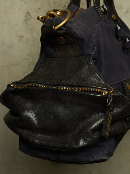 cornelian taurus by daisuke iwanaga SS08 Navy Cotton Canvas Goat Leather Special Shoulder Bag