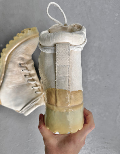 Carol Christian Poell 'AM/2684 CUBS-PTC/01' Object Dyed One-Piece Prosthetic Ankle Rubber Drip Work Boot