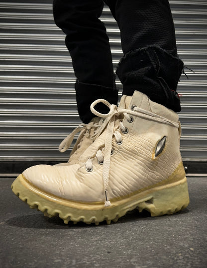 Carol Christian Poell 'AM/2684 CUBS-PTC/01' Object Dyed One-Piece Prosthetic Ankle Rubber Drip Work Boot