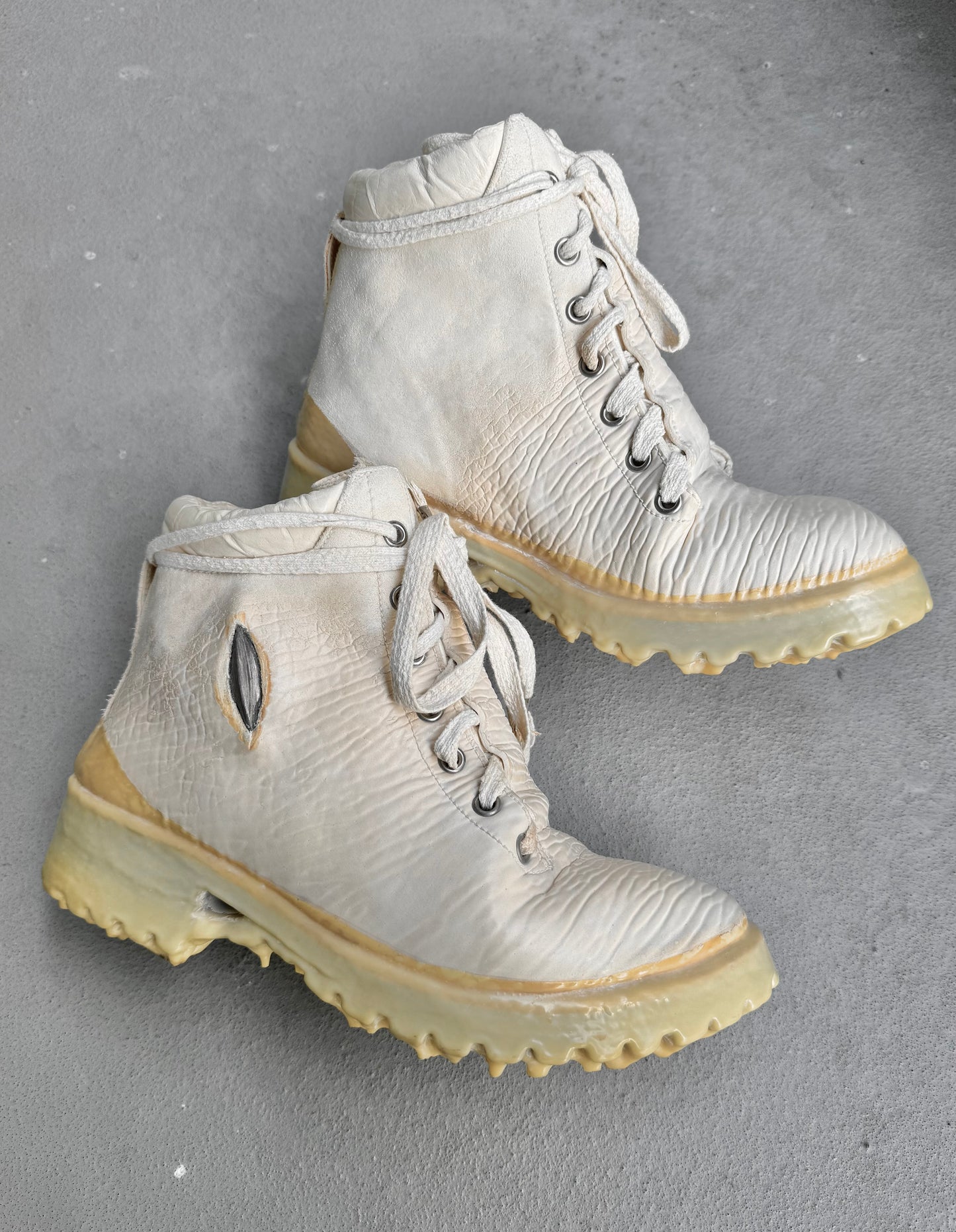 Carol Christian Poell 'AM/2684 CUBS-PTC/01' Object Dyed One-Piece Prosthetic Ankle Rubber Drip Work Boot