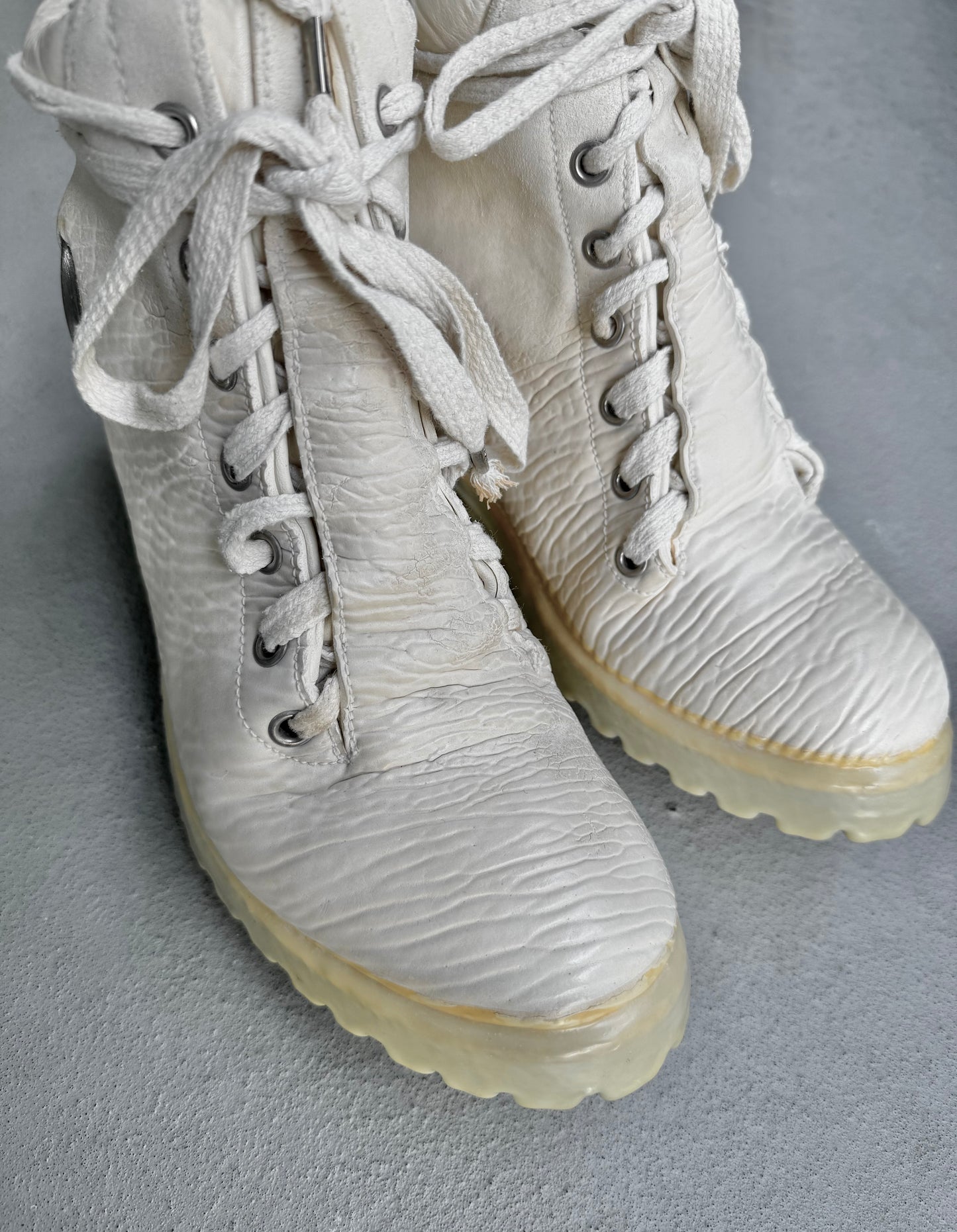 Carol Christian Poell 'AM/2684 CUBS-PTC/01' Object Dyed One-Piece Prosthetic Ankle Rubber Drip Work Boot