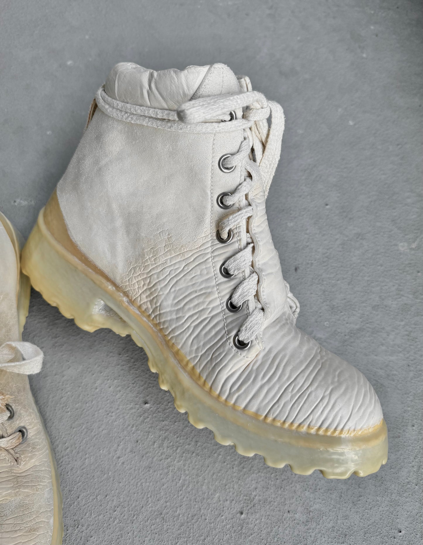 Carol Christian Poell 'AM/2684 CUBS-PTC/01' Object Dyed One-Piece Prosthetic Ankle Rubber Drip Work Boot