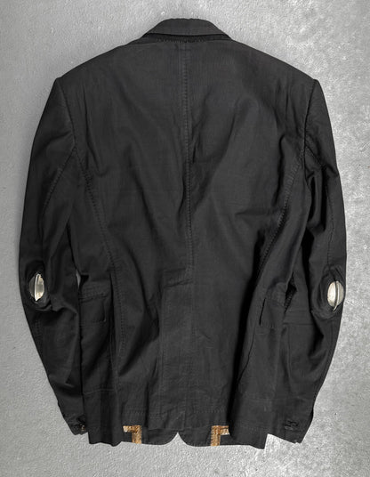 Black jacket on a gray textured background