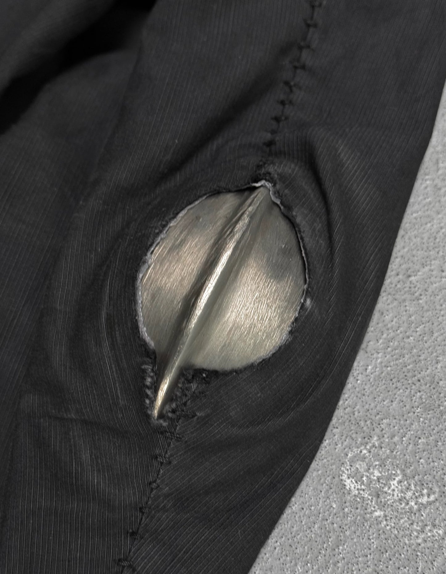 Carol Christian Poell 2010 'GM/2618OOD CORD-PTC/10' Taped Seam Titanium Prosthetic Elbow Overlock Blazer