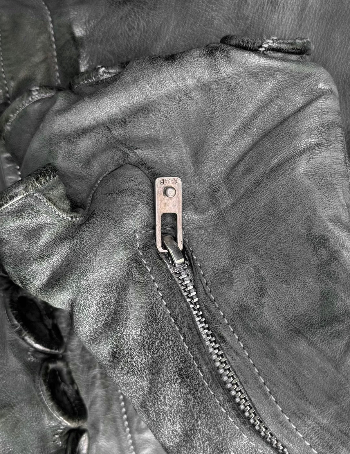 Carol Christian Poell 'LM/2599G-SP ROOMS-PTC/19' Spine Elbow & Hand High Neck Leather Jacket