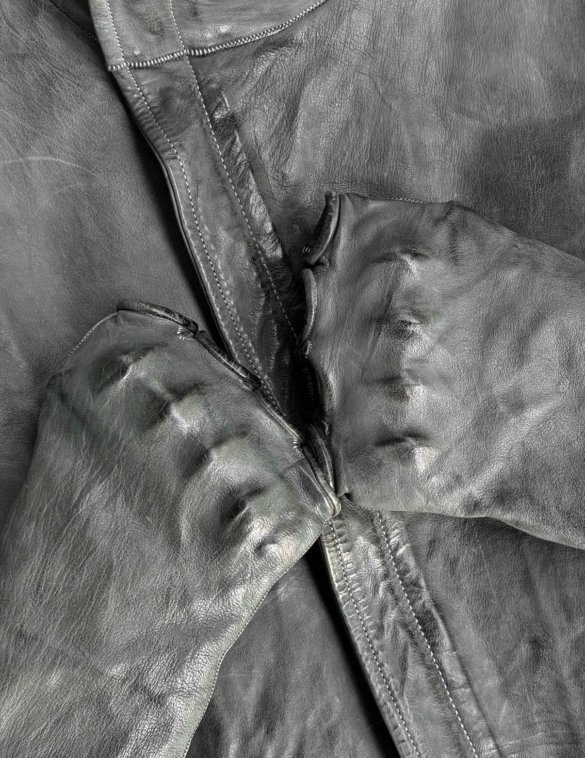 Carol Christian Poell 'LM/2599G-SP ROOMS-PTC/19' Spine Elbow & Hand High Neck Leather Jacket