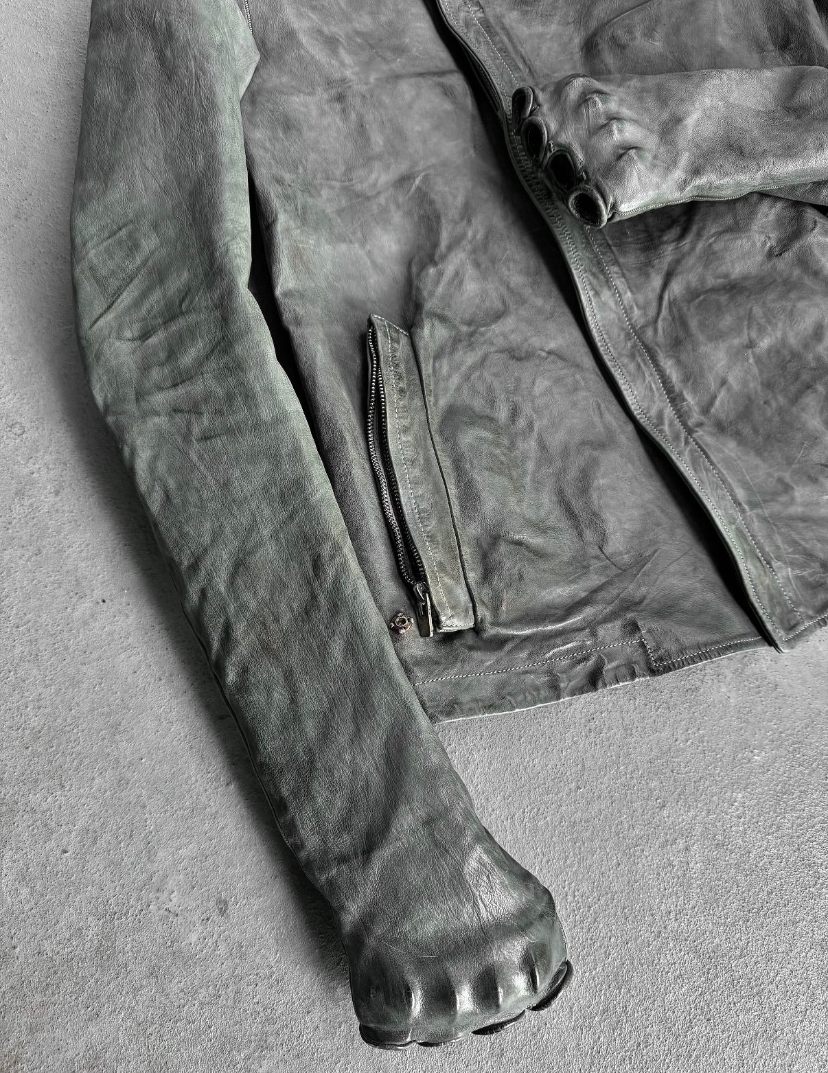 Carol Christian Poell 'LM/2599G-SP ROOMS-PTC/19' Spine Elbow & Hand High Neck Leather Jacket