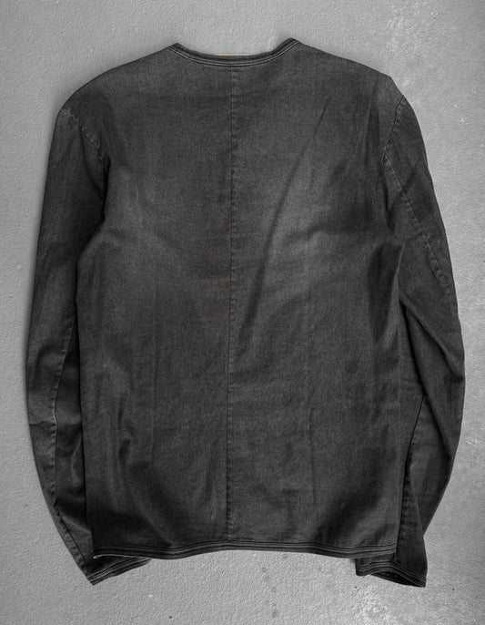 Black shirt on a gray background