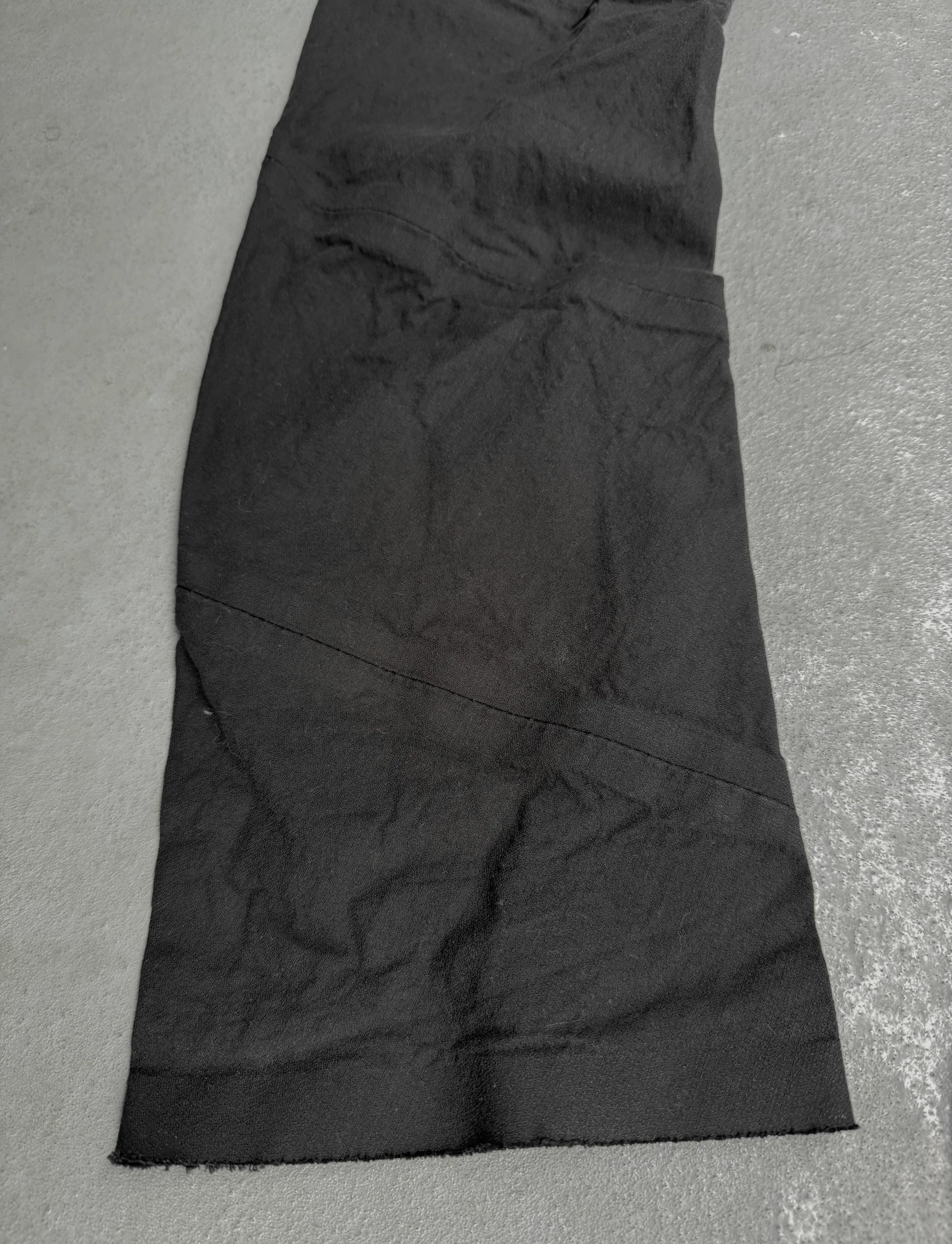 Black fabric on a gray surface