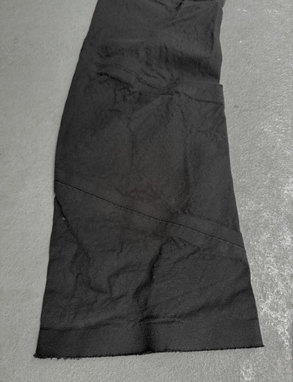 Black fabric on a gray surface