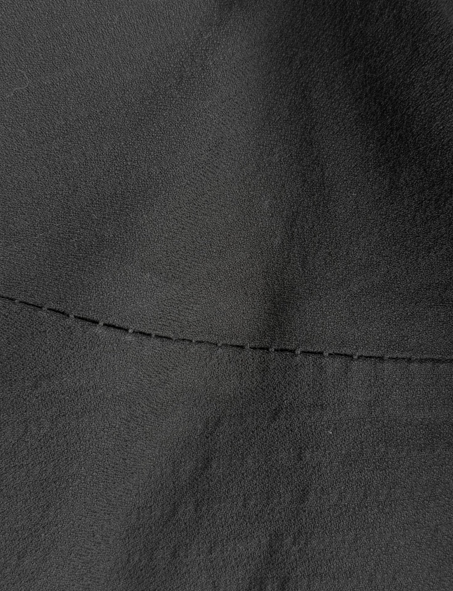 Close-up of black leather texture with stitching detail