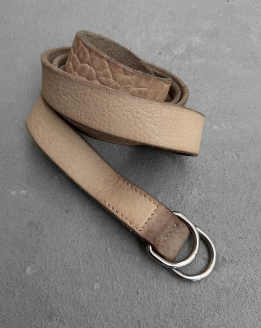 GUIDI ‘BLT0’ Beige Bison Leather D-ring Belt