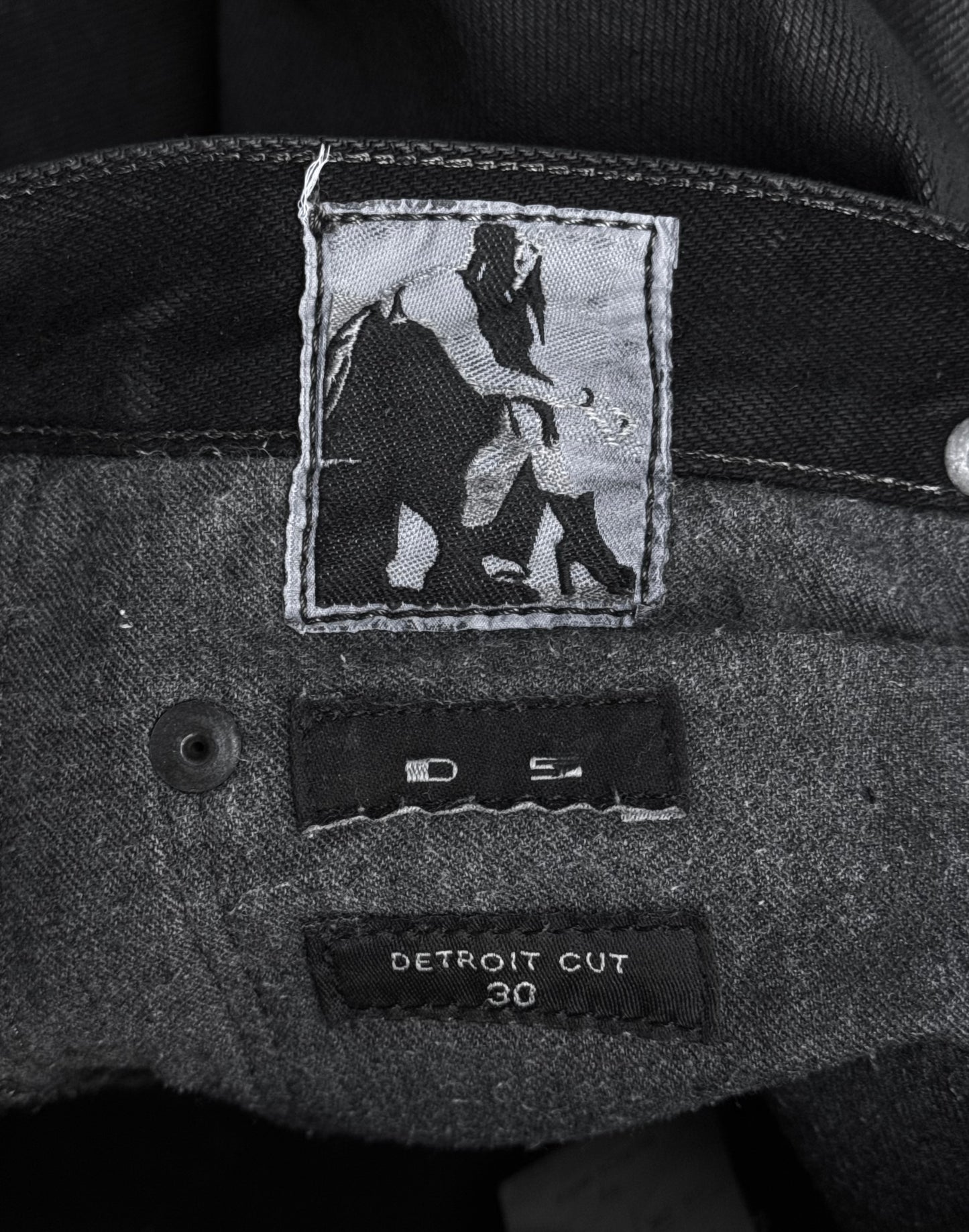 Rick Owens DRKSHDW AW15 “SPHINX” Black Heavy Waxed ‘Detroit Cut’ Denim