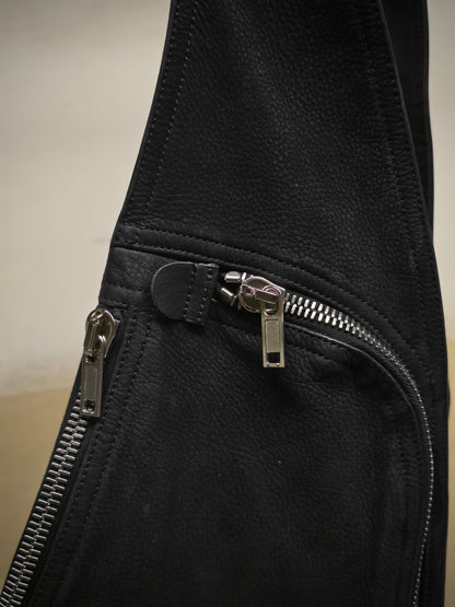 Rick Owens SS24 "LIDO" Cow Leather Bauhaus Vest Bag