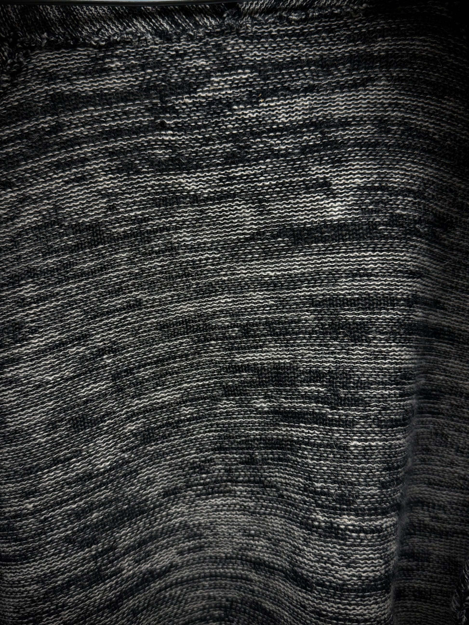 IfSixWasNine Early 00s 'NO. CARDI-1/SHT/M 902NOIH' Distressed Zebra Stripe Open Knit Cardigan detail | DRIEW GARMENTS