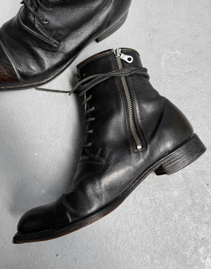 MiharaYasuhiro SS08 Distressed Leather Cap-Toe Military Heel Boots