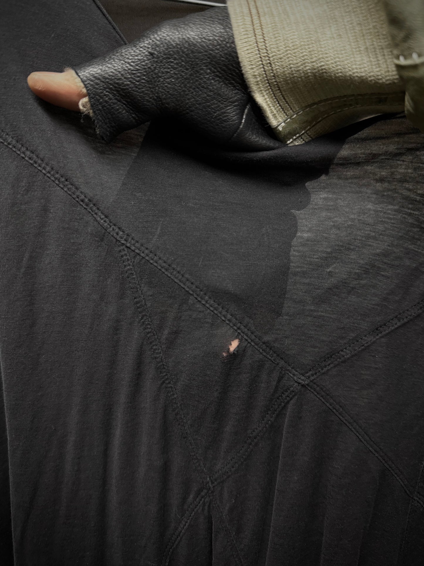 Rick Owens DRKSHDW AW12 "MOUNTAIN" Sheer Pentagram Long-sleeves detail | DRIEW GARMENTS