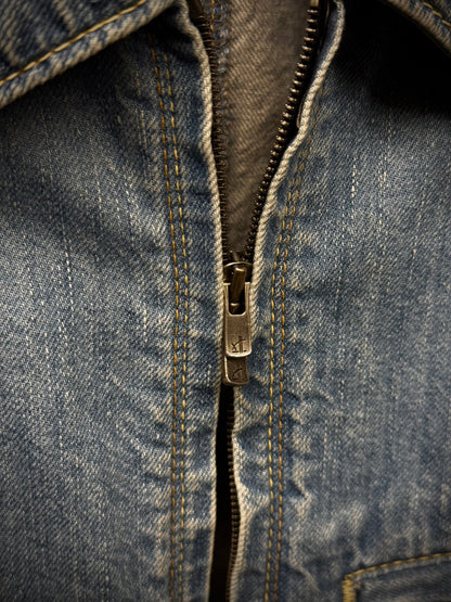 The Viridi-Anne Light Wash Denim Excella Zip-Up Work Jacket