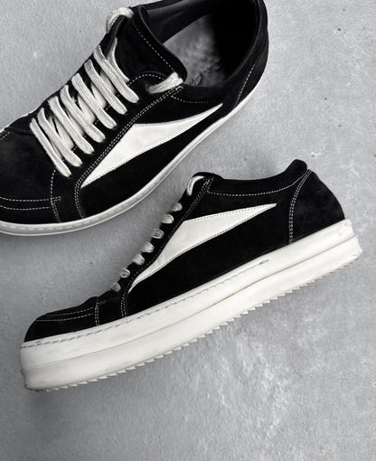 Rick Owens AW22 “STROBE” Calfskin Suede Leather Vintage Sneakers