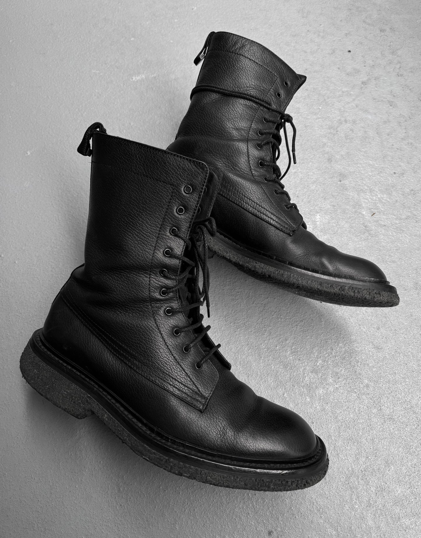 DIOR HOMME by Hedi Slimane AW07 “Navigate” Military Leather Lace-up Combat Boots