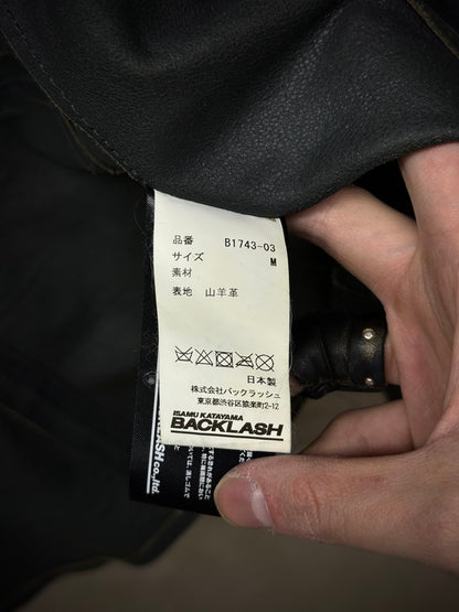 Isamu Katayama "BACKLASH" Unlined Overlock Hooded 'Gimp' Zip Goat Leather Jacket