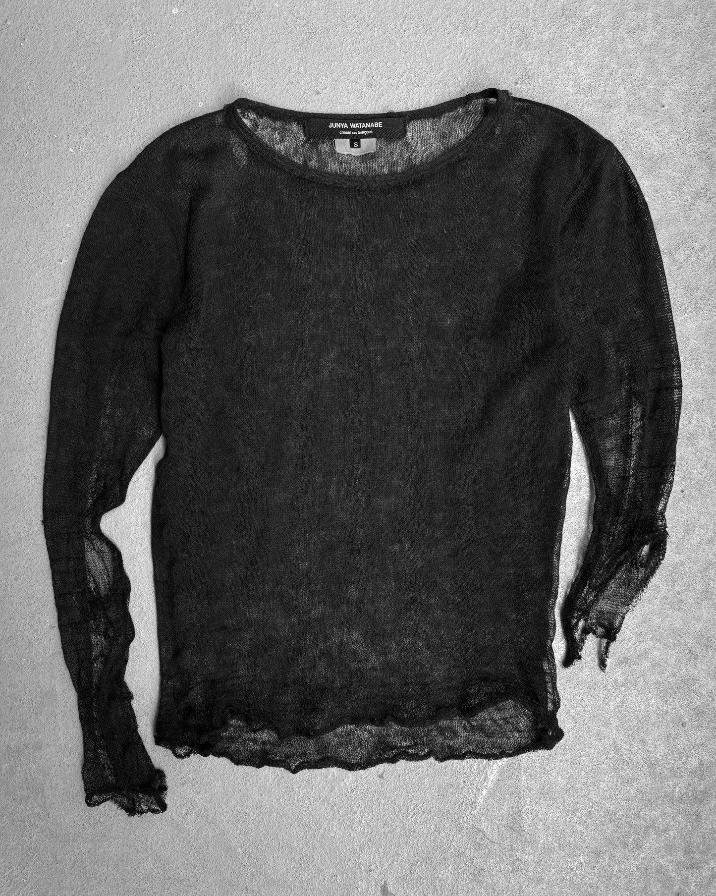 Junya Watanabe Early 00s Distressed Fine Mohair-blend Sheer Long-sleeves