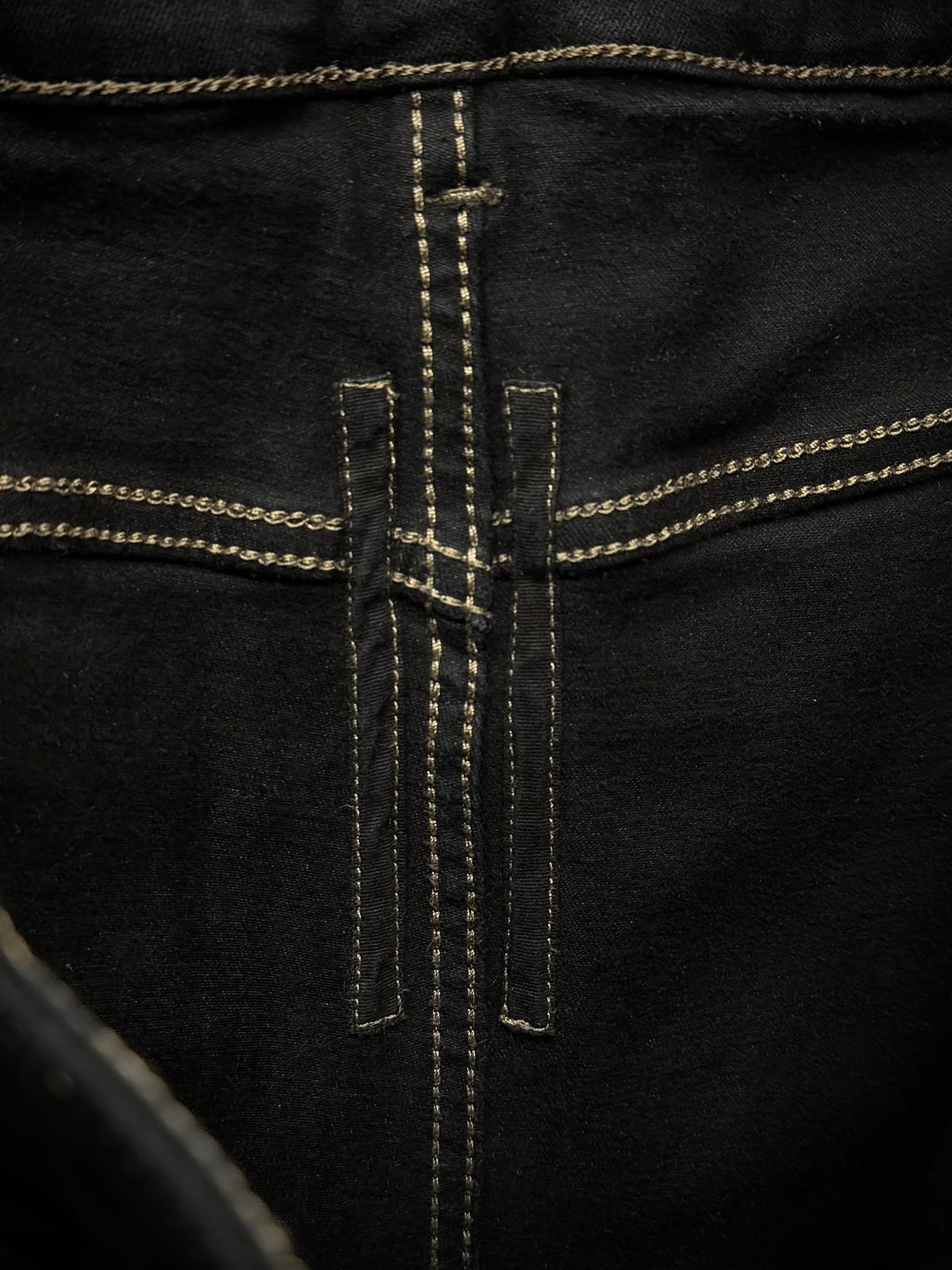 Rick Owens DRKSHDW AW16 "MASTODON" BLACK MATTE Gladiator Kilt Layer Denim detail | DRIEW GARMENTS