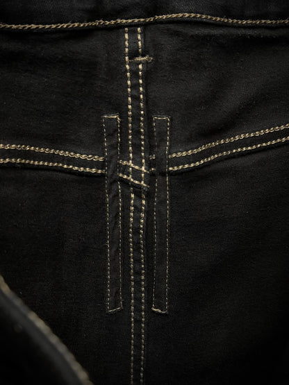 Rick Owens DRKSHDW AW16 "MASTODON" BLACK MATTE Gladiator Kilt Layer Denim detail | DRIEW GARMENTS