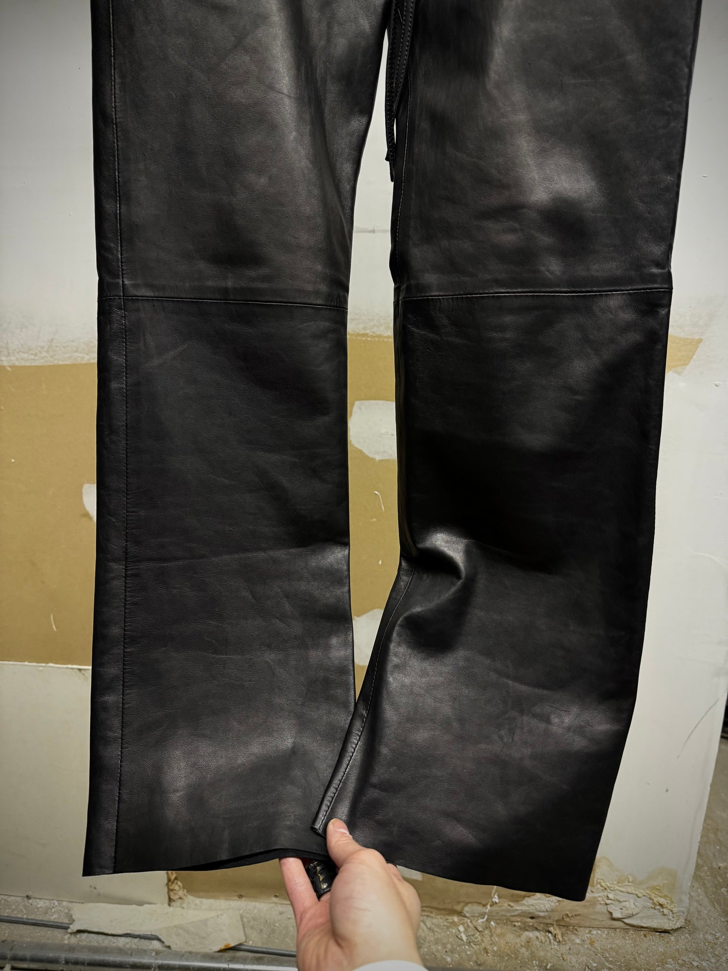 Ann Demeulemeester AW08 Lambskin Leather Bootcut Flare Pants