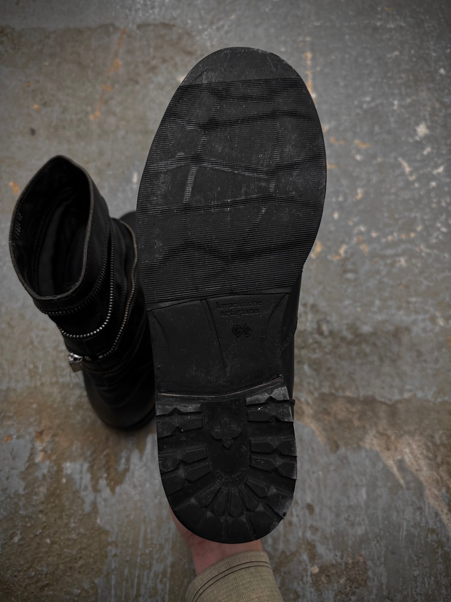 RAF SIMONS AW06-07 "Ashes & Heroes" Accordion Multi-Zip Leather Boots
