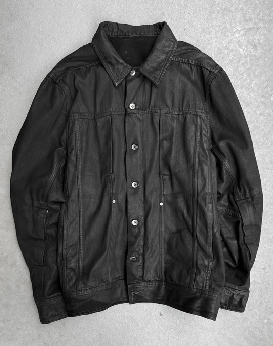 Rick Owens SS24 "LIDO" Jumbo Waxed Denim Worker Jacket