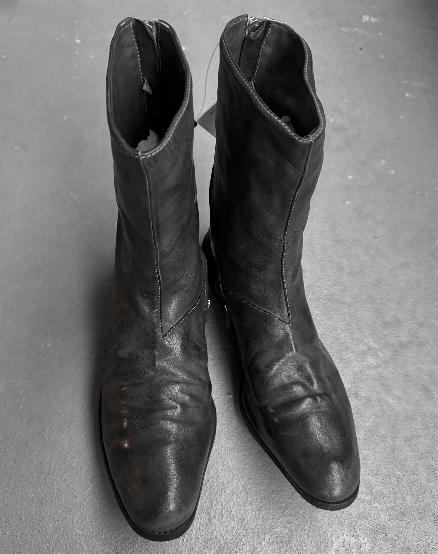 Carol Christian Poell ‘AM/2061L CORS-PTC/19’ Object-dyed Horse Leather Lined Tornado Zip Boots