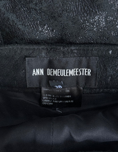 Ann Demeulemeester AW19 Deep Aqua Blistered Lamb Leather Pants