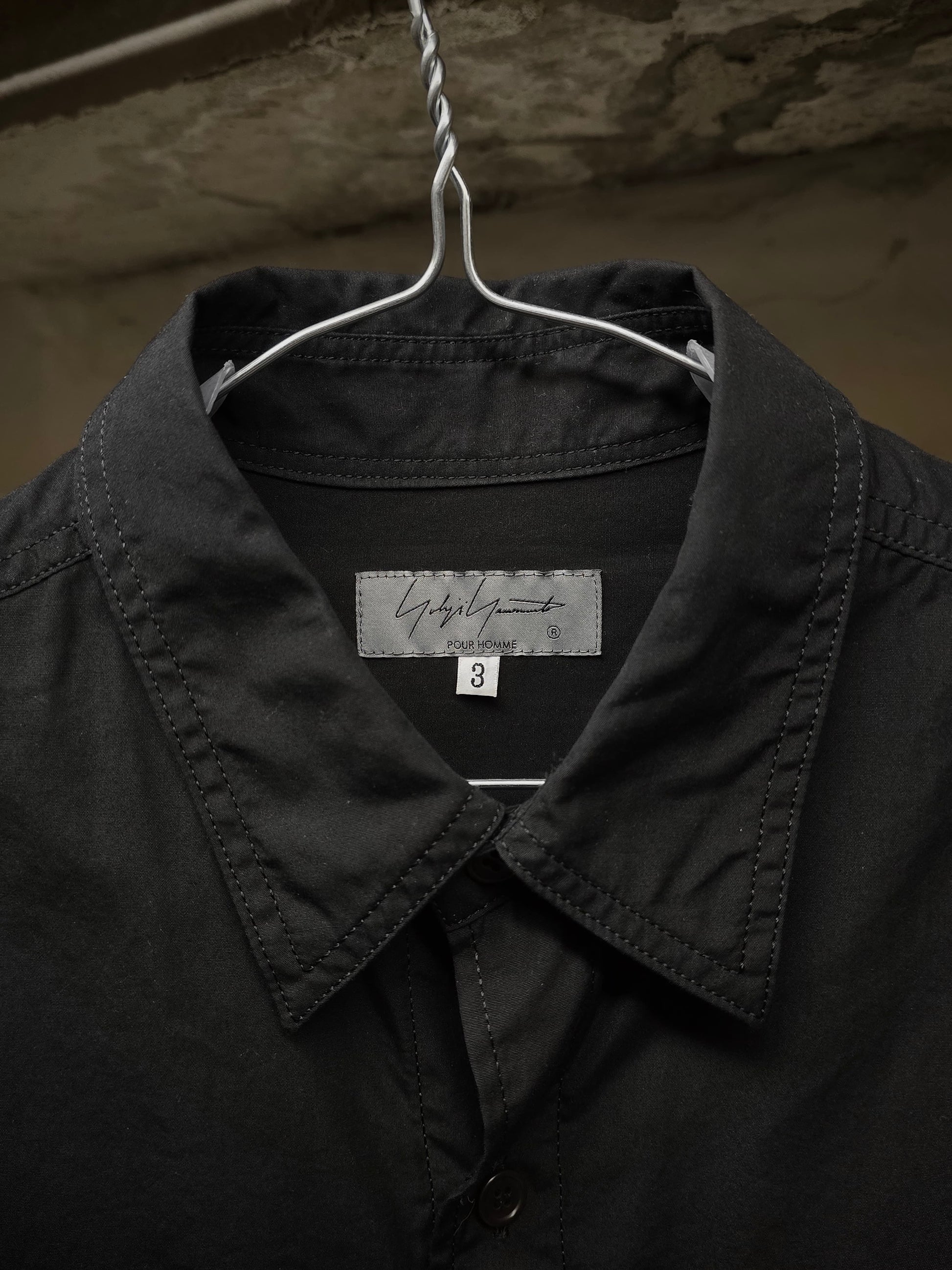 Yohji Yamamoto POUR HOMME SS25 Classic Oversized Shirt detail | DRIEW GARMENTS