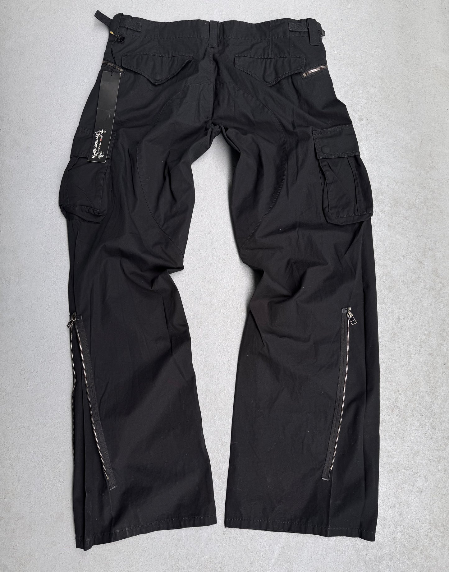 Kyoji Maruyama SS08 Black Flare Bootcut Cargo Pants