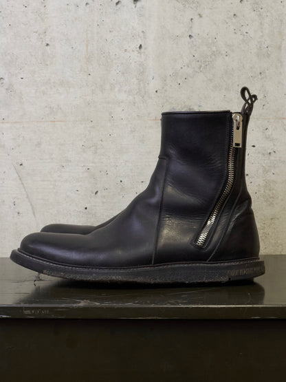 Rick Owens AW13 “PLINTH” Dual Zip Crepe Sole Calf Leather Boots