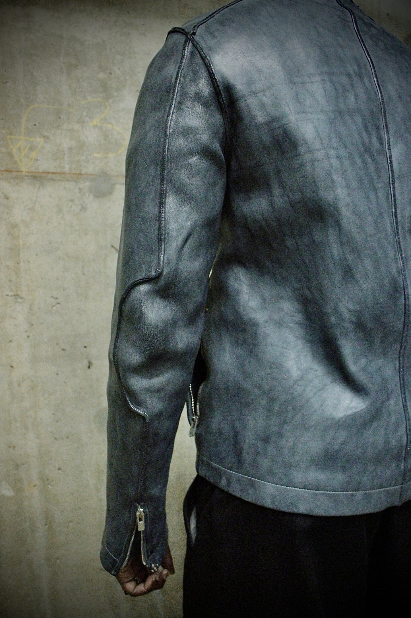 Carol Christian Poell SS00 'LM/2700-IN CORSS-PTC/029' Object-dyed Lined Pinch Seam Horse Leather Fencing Jacket