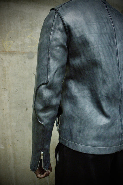 Carol Christian Poell SS00 'LM/2700-IN CORSS-PTC/029' Object-dyed Lined Pinch Seam Horse Leather Fencing Jacket