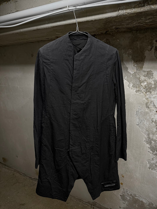 JULIUS _7 SS16 "sefiroth;" Washed Black Anatomical Longline Overshirt | Archive Fashion Toronto