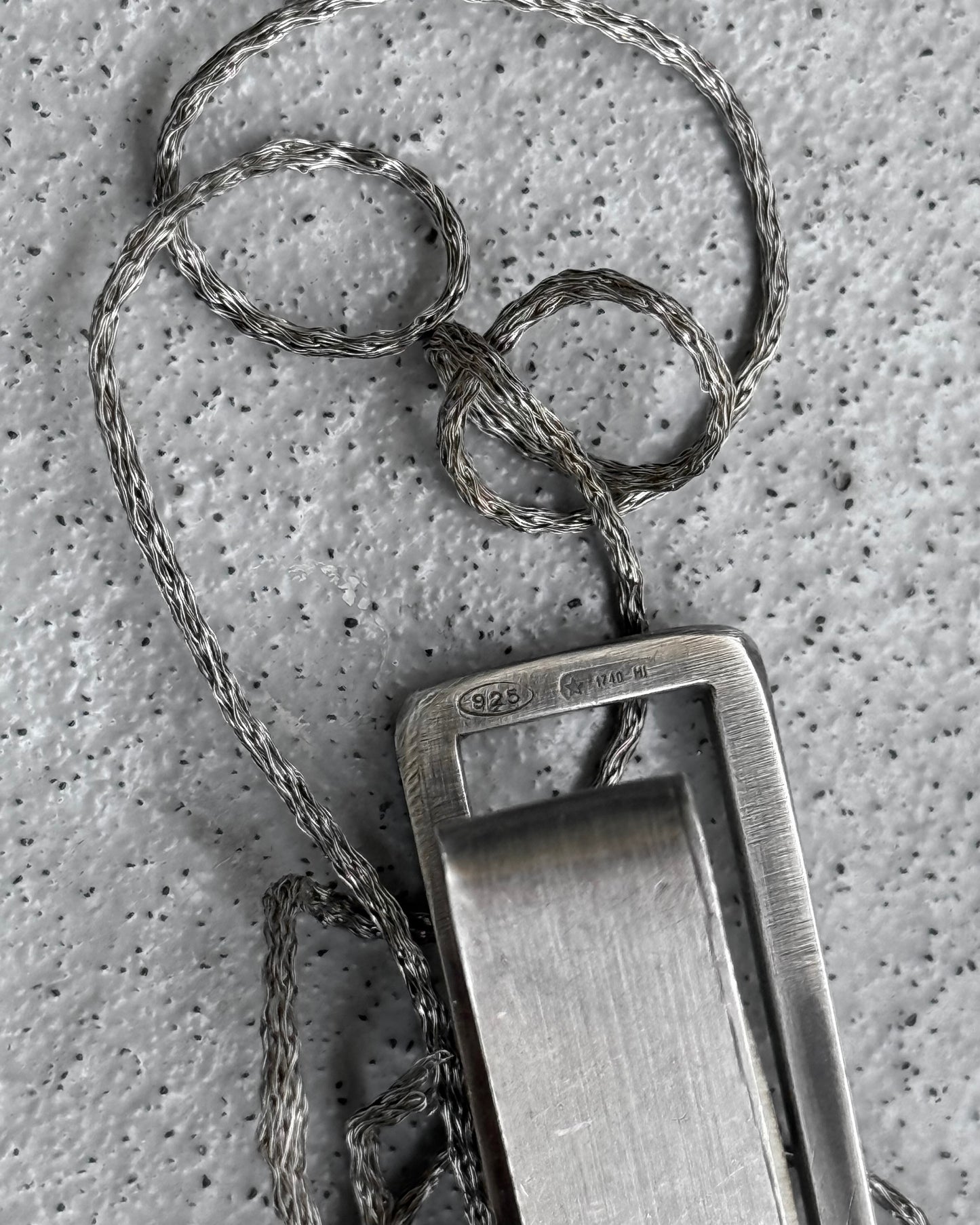 Carol Christian Poell 'MM2494' Silver Trapeze Knife Chain Necklace