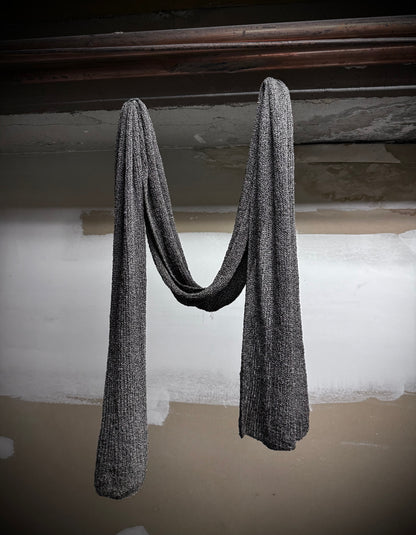 DEEPTI Collection °014-015 ‘K-008 999-999’ Real Silver Hand-knitted Scarf