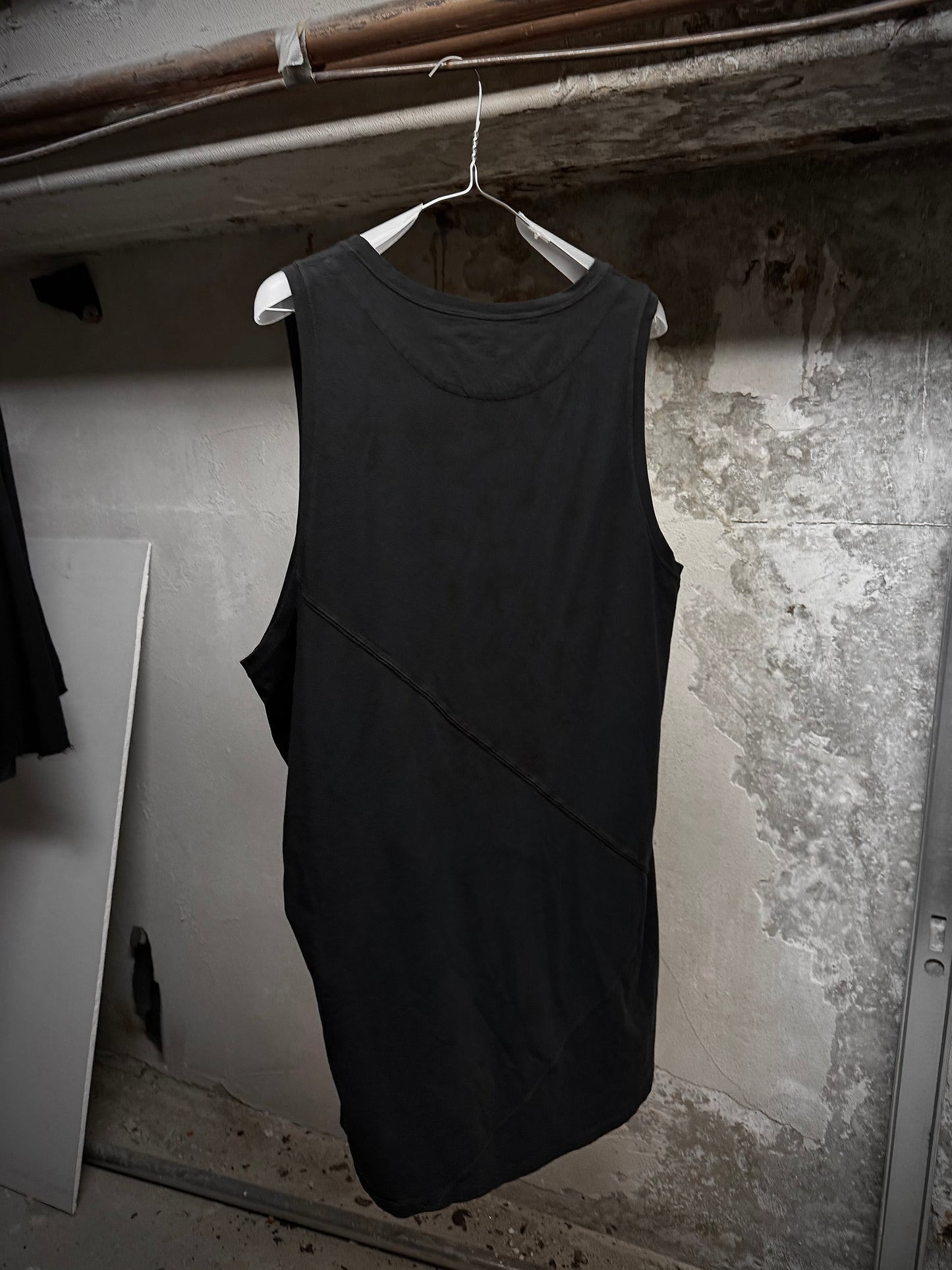 Alexandre Plokhov 2010s Three-way Diagonal Seam Long Tank Top detail | DRIEW GARMENTS
