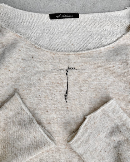 14thAddiction Early 00s Asymmetrical Raw Cut ‘Cross’ Jersey Long-sleeve