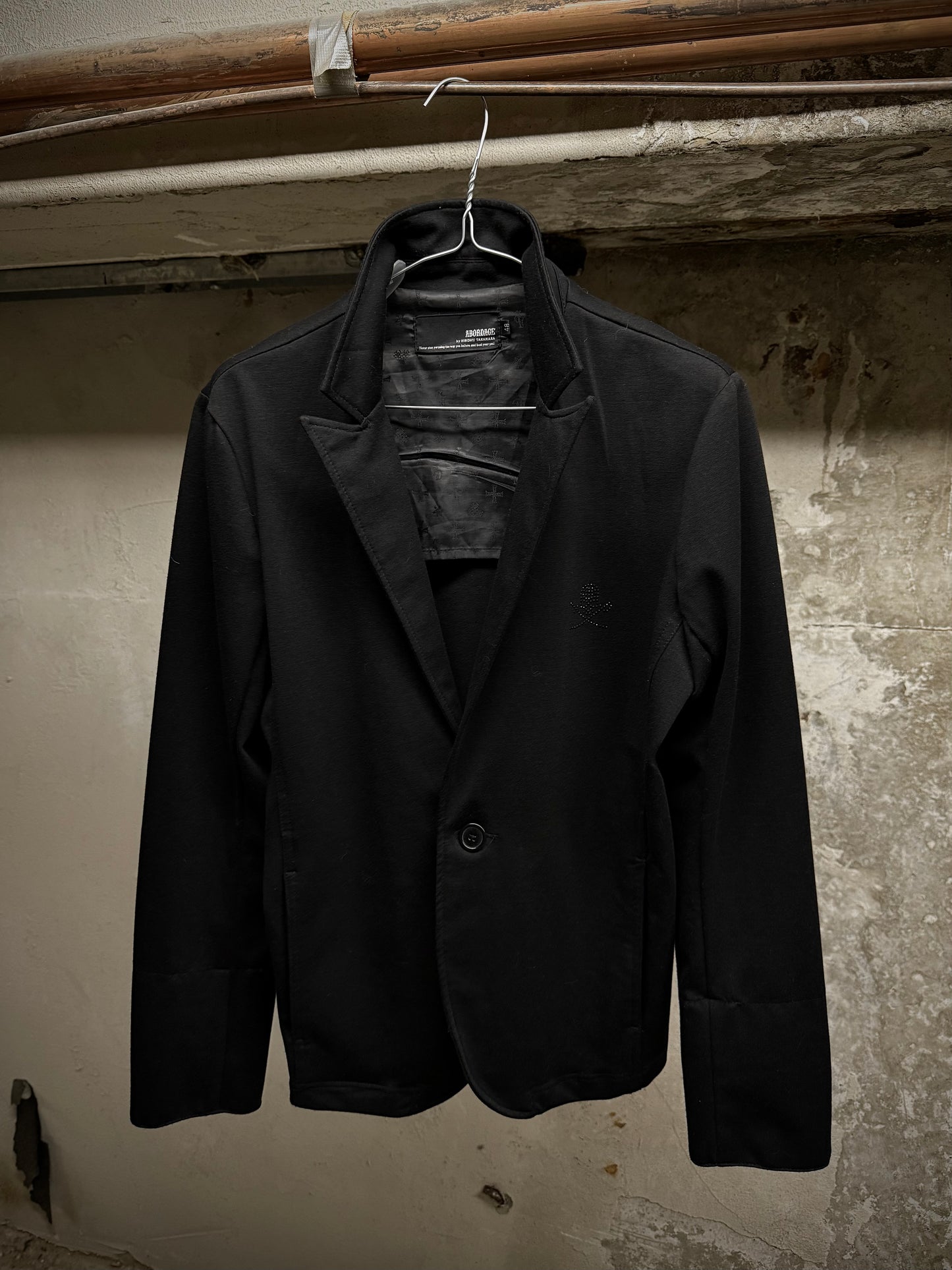 ABORDAGE Early 00s Rhinestone Skull Embellished Peak Lapel Blazer | Archive Fashion Toronto