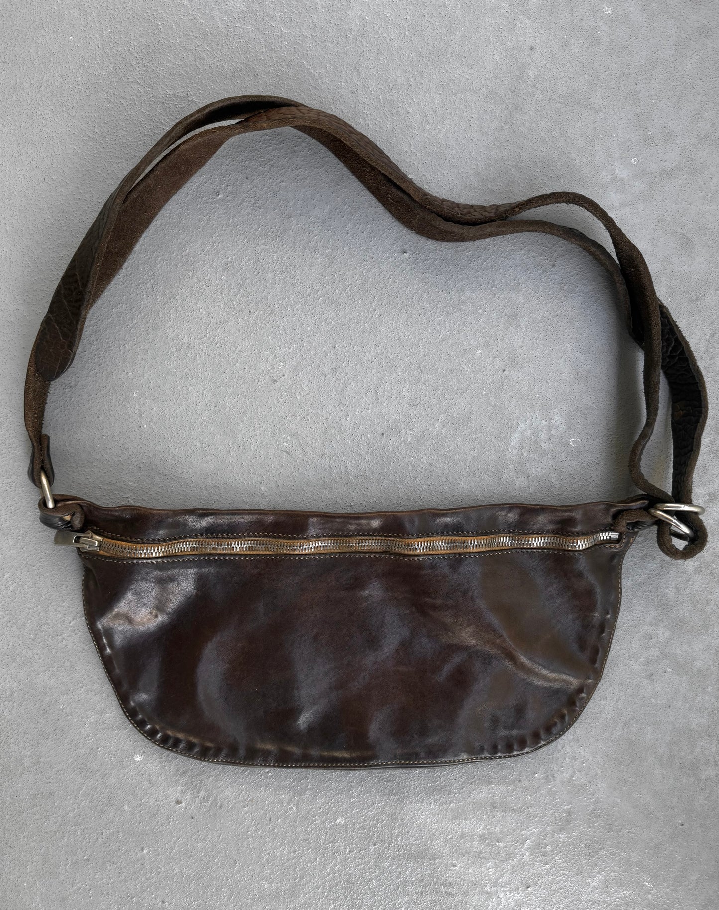 GUIDI ‘Q10M’ Brown Full-grain Horse Leather Shoulder Bag