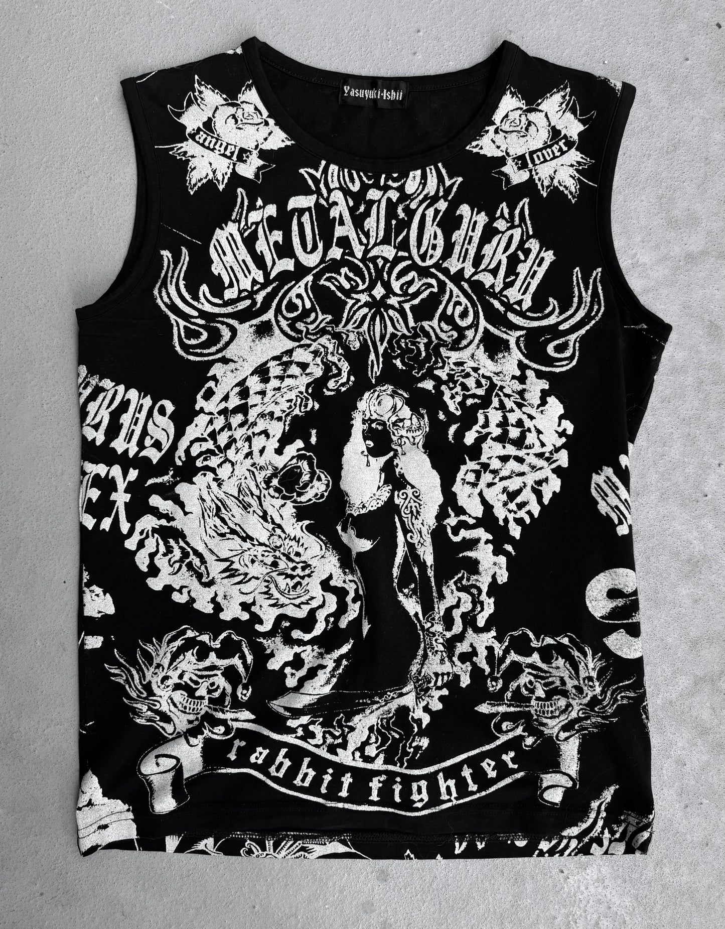 Yasuyuki Ishii Early 00s Tattoo ‘Rabbit Fighter’ Tank Top