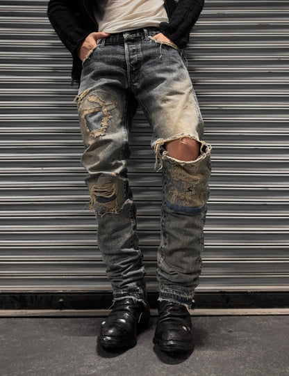 UNDERCOVER SS10 “Less but Better” Blue Yarn 68 Distressed Denim