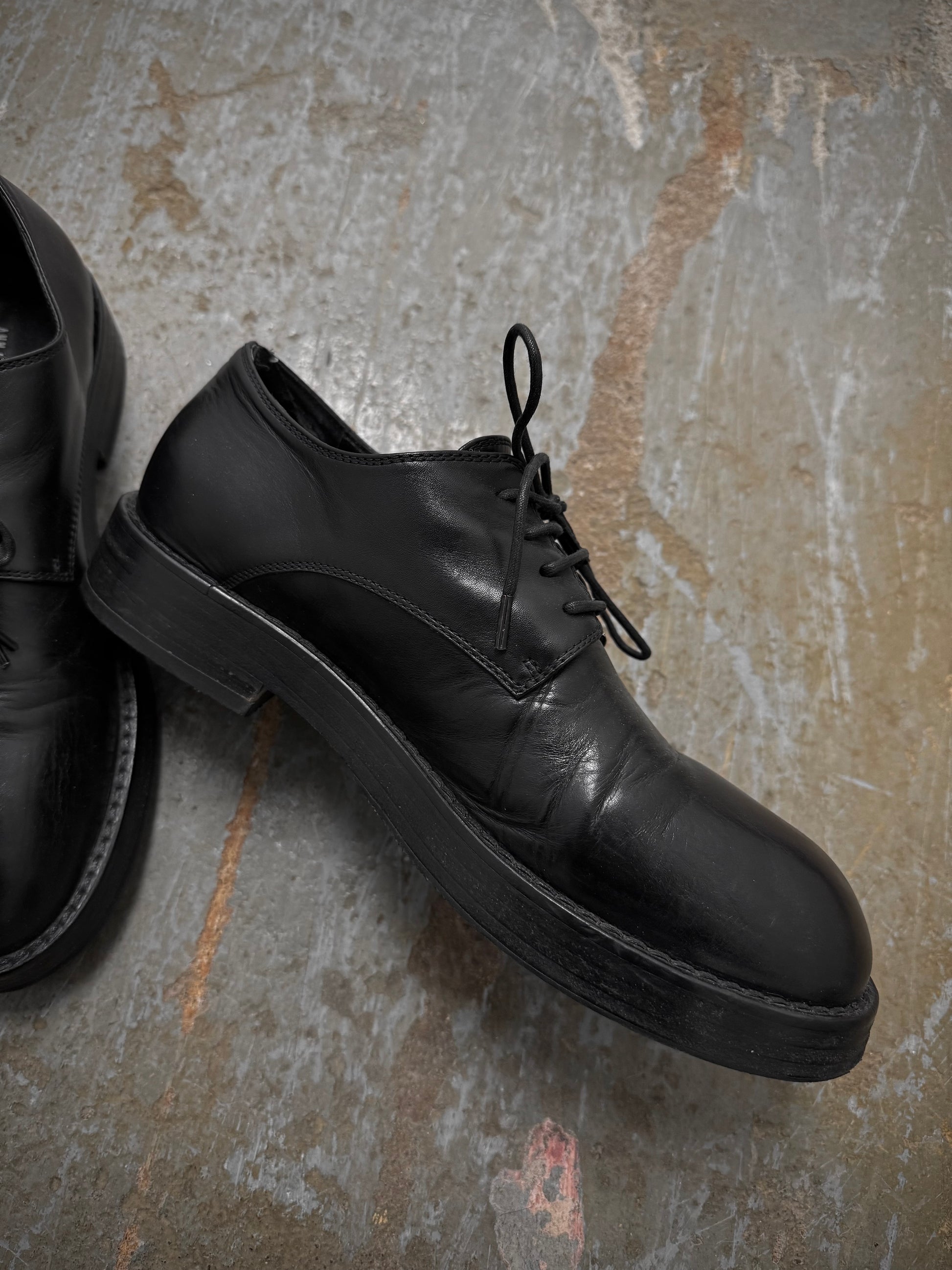 Ann Demeulemeester AW21 'Olivier' Cow Leather Derbies detail | DRIEW GARMENTS